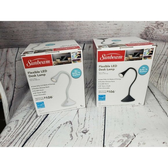 Lot Of 2 LED Gooseneck Desk Lamp Energy Star Beam Angle Sunbeam Light New - Picture 11 of 11